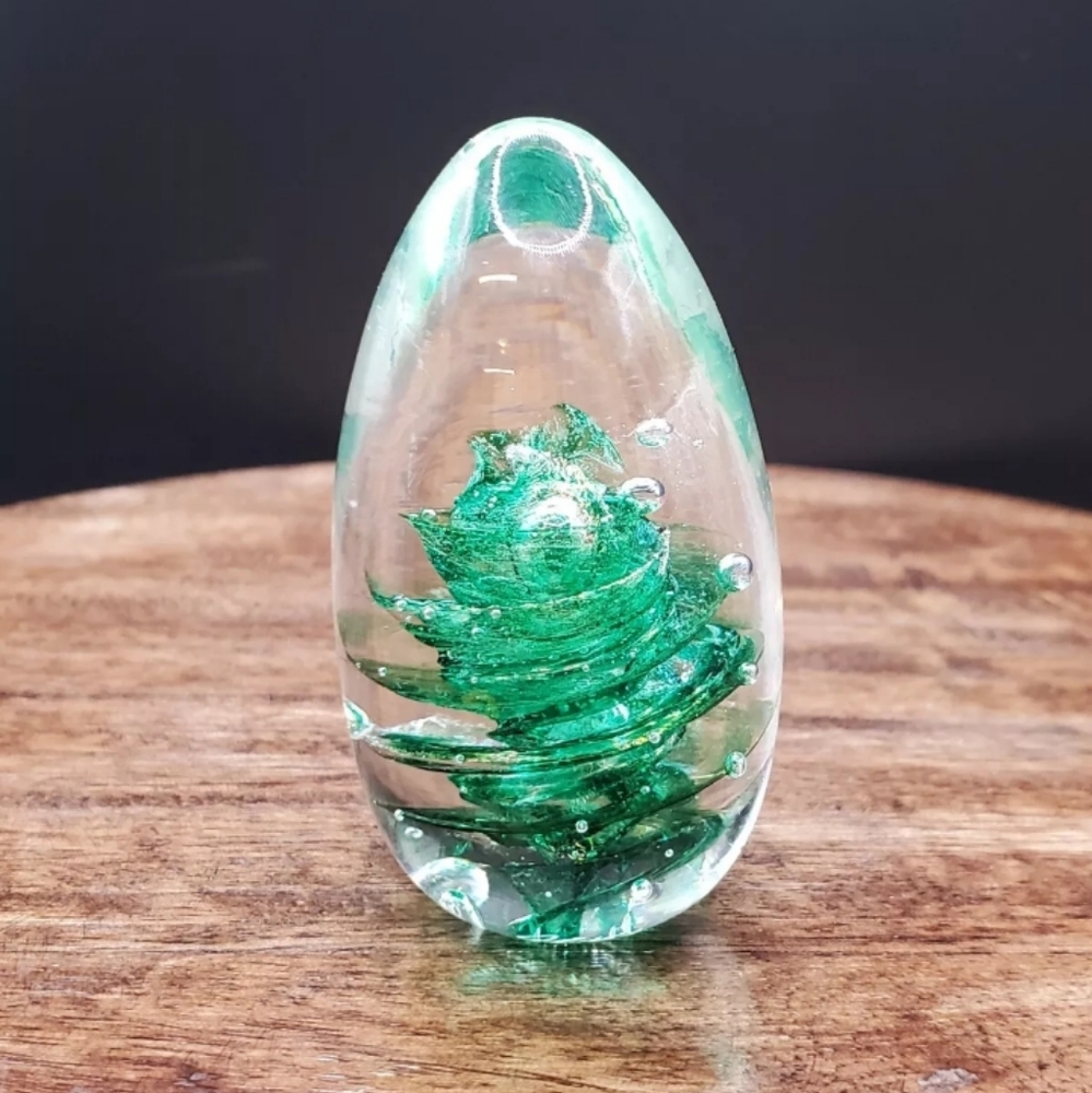 Green spiral Paperweight